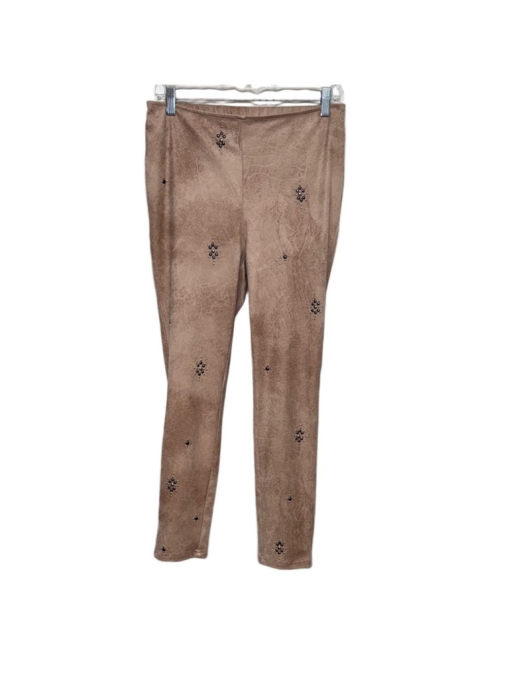 Free People Size 28 Tan Taupe Vegan Suede Studded High Rise Skinny Leggings Boho